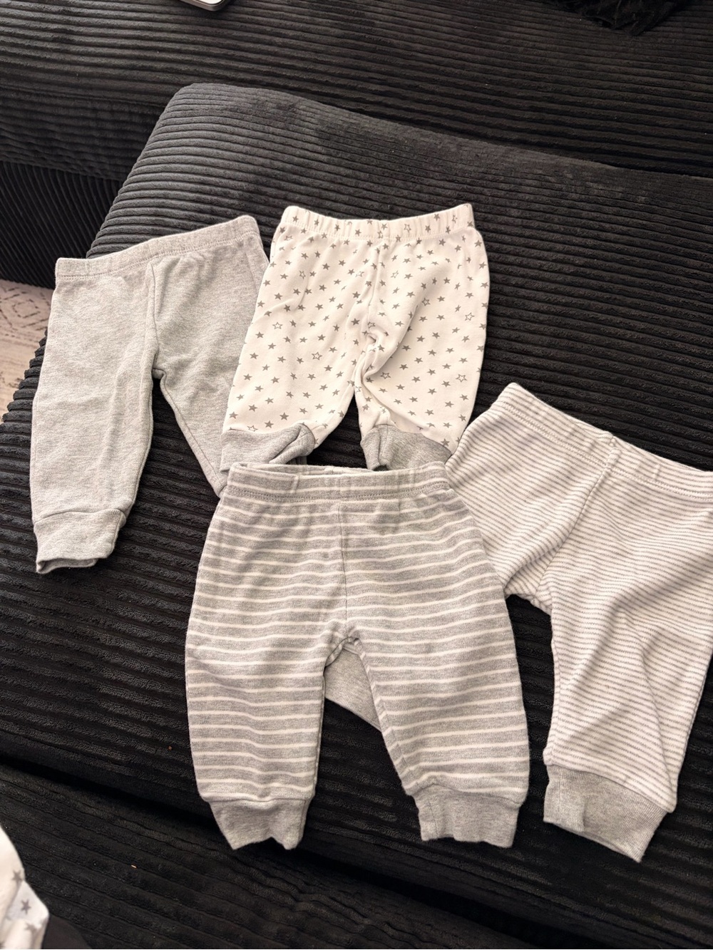 Amazon Gray & White Baby Jogger Pants Set - 4-Pack